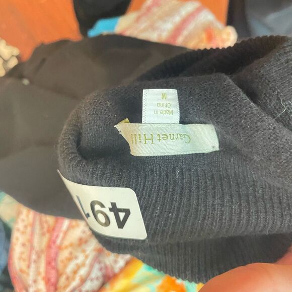 Garnet Hill M Women 100% Cashmere Turtleneck Sweater Black Classic Old Money Lux - Picture 8 of 14